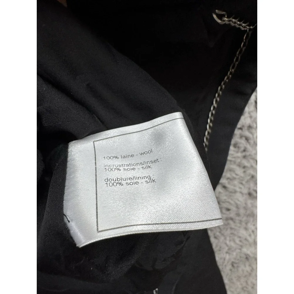 CHANEL PRE-OWNED 2008 SINGLE-BREASTED WOOL BLAZER - P33310 - BLACK‎ Size 48